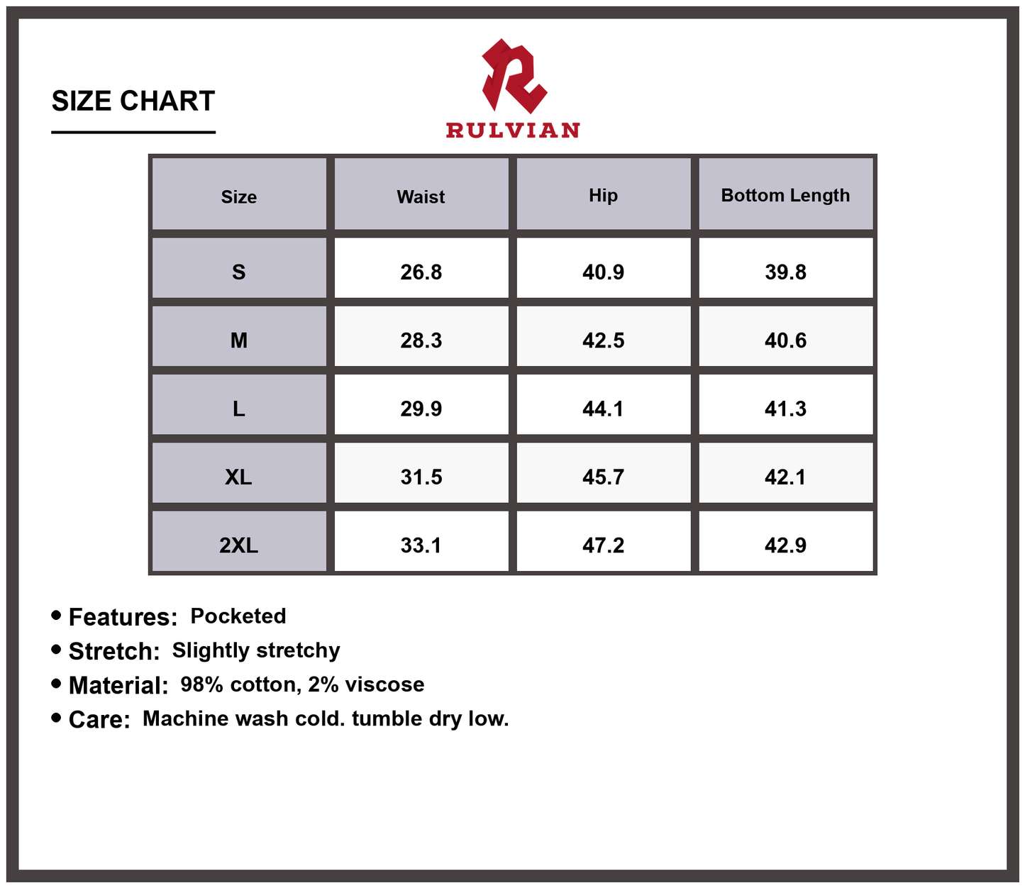 Size Chart - Men's Camouflage Cargo Jeans Wide Leg Relaxed Fit Durable Outdoor Military Pants with Pockets for Versatile Activities