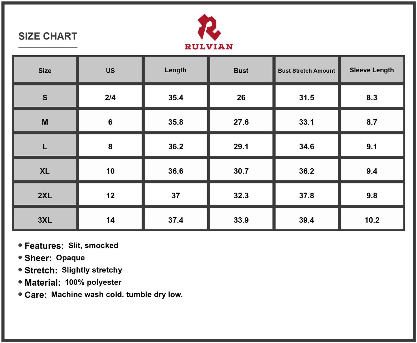 Size Chart - Women's Midi Dress with Slit Plaid Short Sleeve Versatile Everyday Wear Lightweight Easy Care 100% Polyester