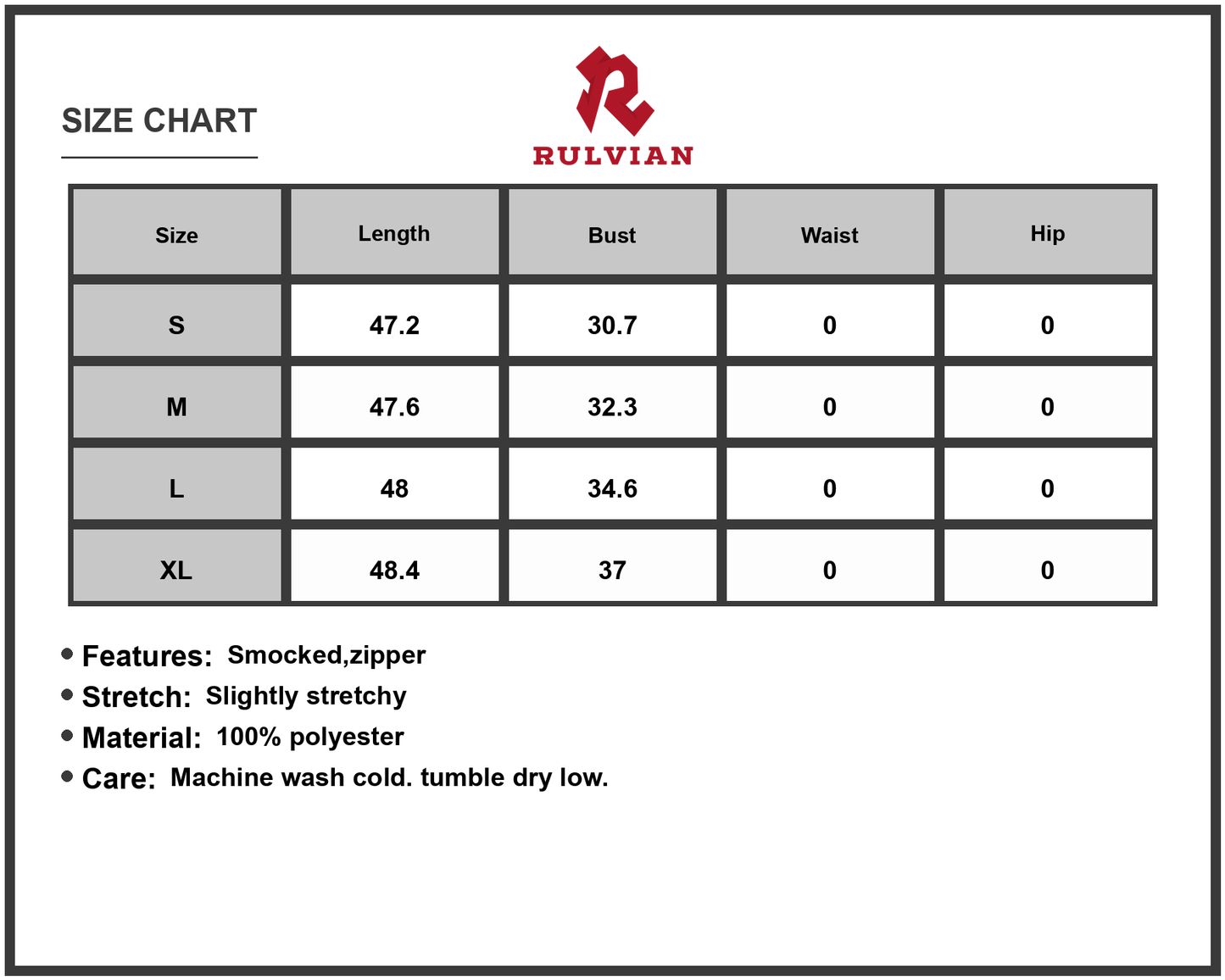 Size Chart - Women's Smocked Printed Tube Maxi Dress fabric 100% Polyester Comfortable Lightweight Everyday Wear for Summer