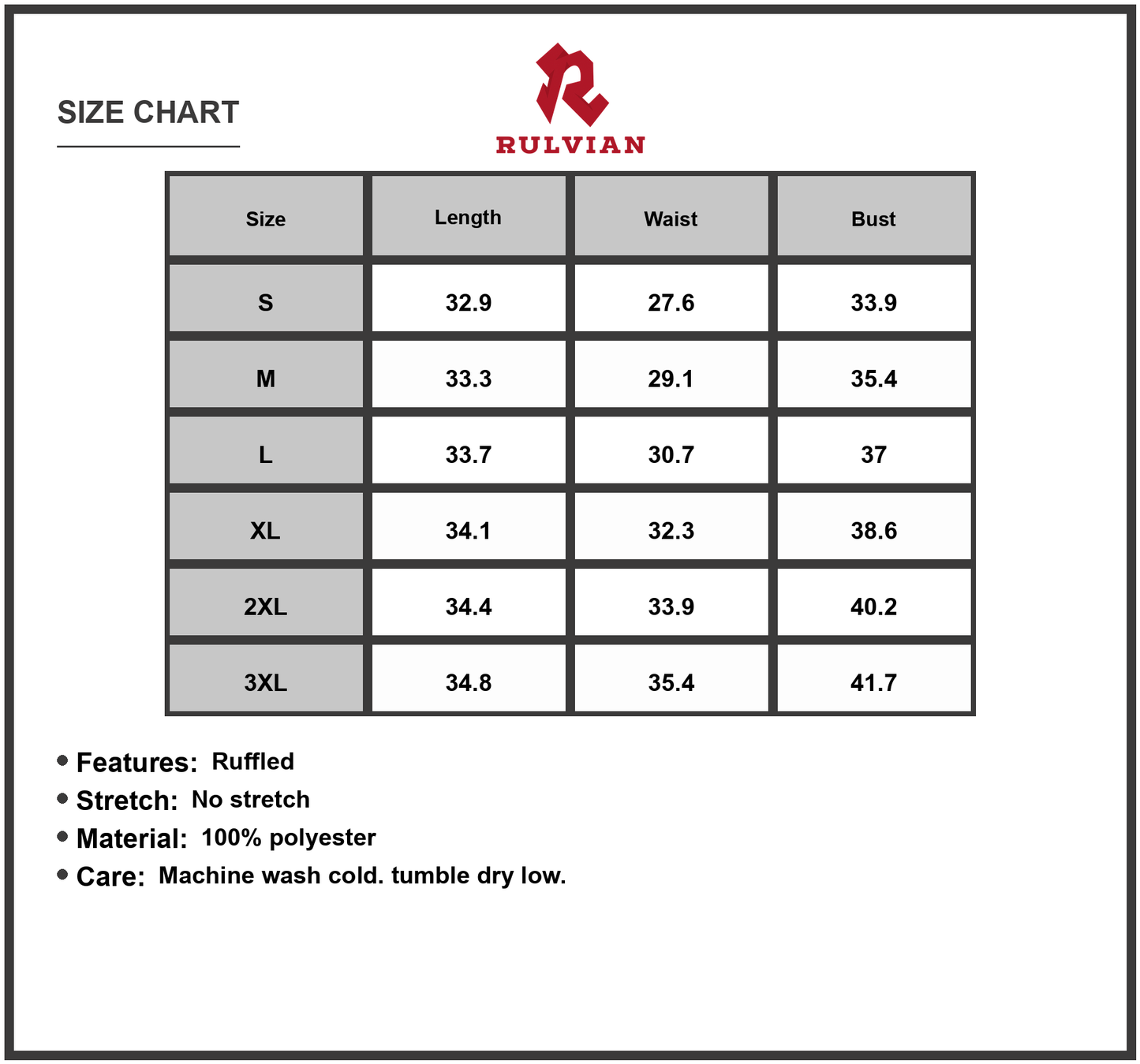 Size Chart - Women's Floral V Neck Long Sleeve Mini Dress Plus Size 100% Polyester Lightweight Dress for Spring Summer Everyday