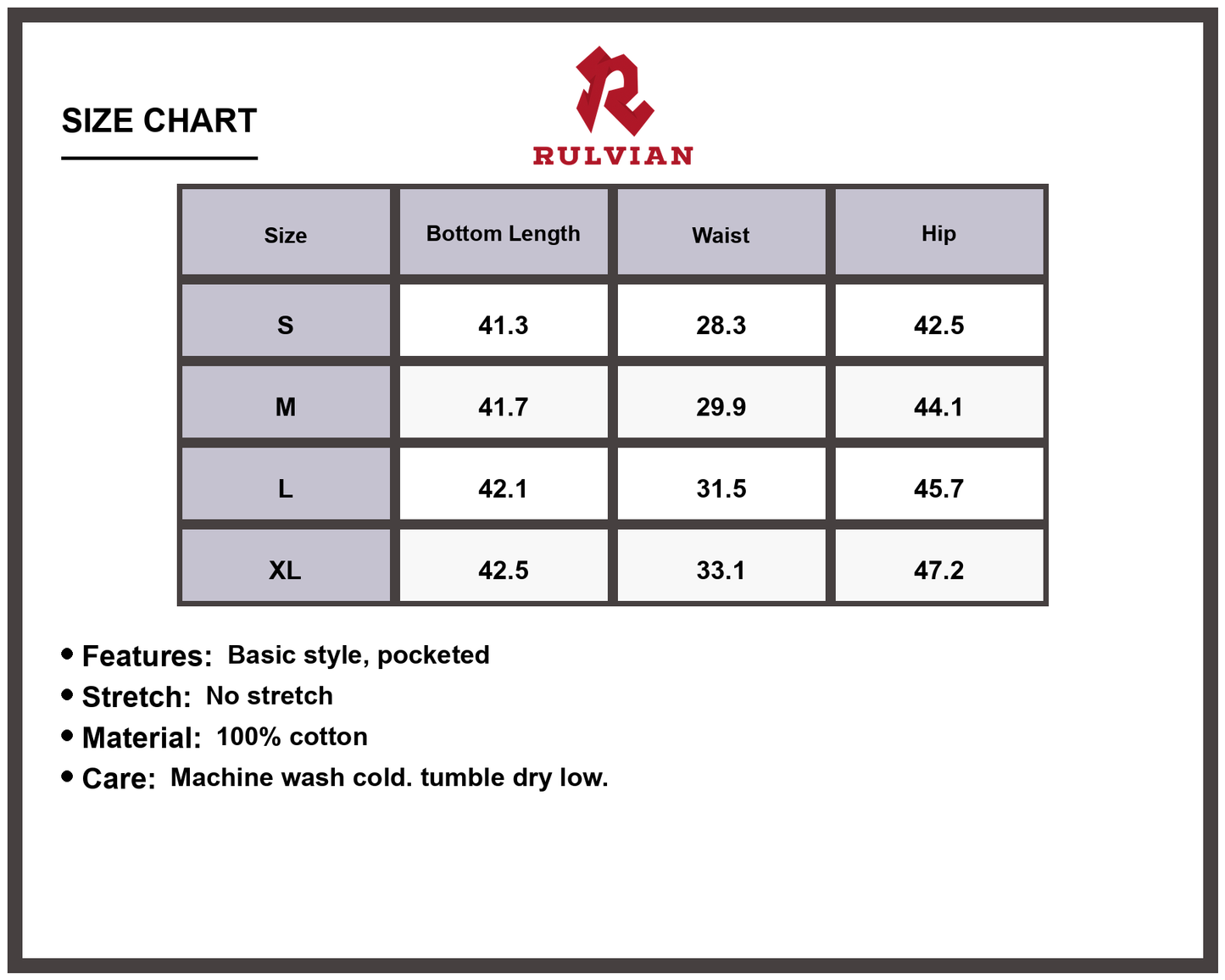 Size Chart - Men's Camouflage Jeans Multi Pocket Rugged Durable Outdoor Work Pants Premium Quality Versatile Casual Trousers
