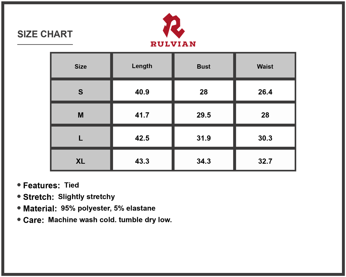 Size Chart - Women's Tie Dye Halter Sleeveless Midi Dress with ninety five percent polyester and five percent elastane for a soft fit