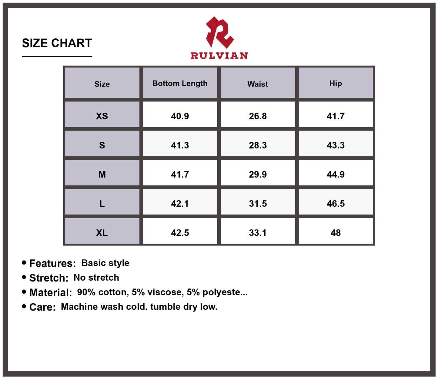 Size Chart - Women's Baggy Jeans Pocketed Loose Fit Denim Pants High Waisted Durable Premium Versatile Everyday Casual Outfit