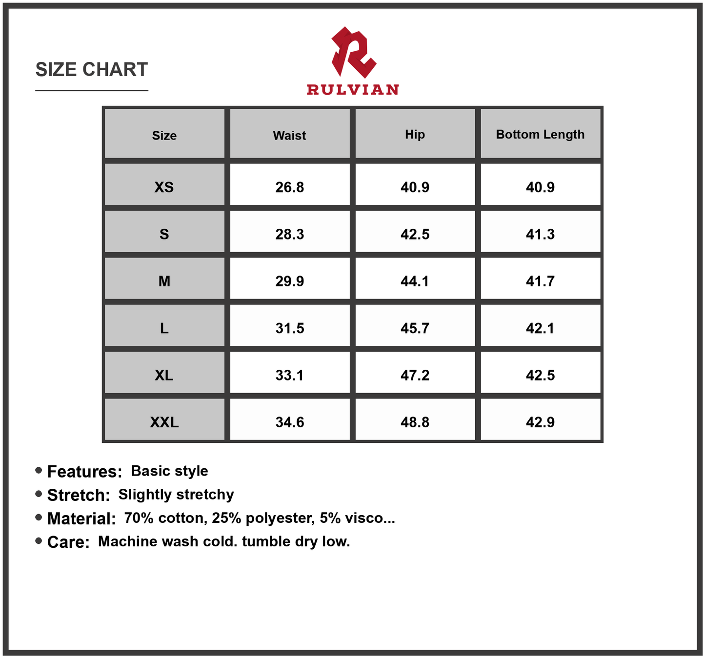 Size Chart - Mens Distressed Wide Leg Jeans for Men Durable Denim Pants Casual Everyday Loose Fit Versatile Modern Style Bottoms