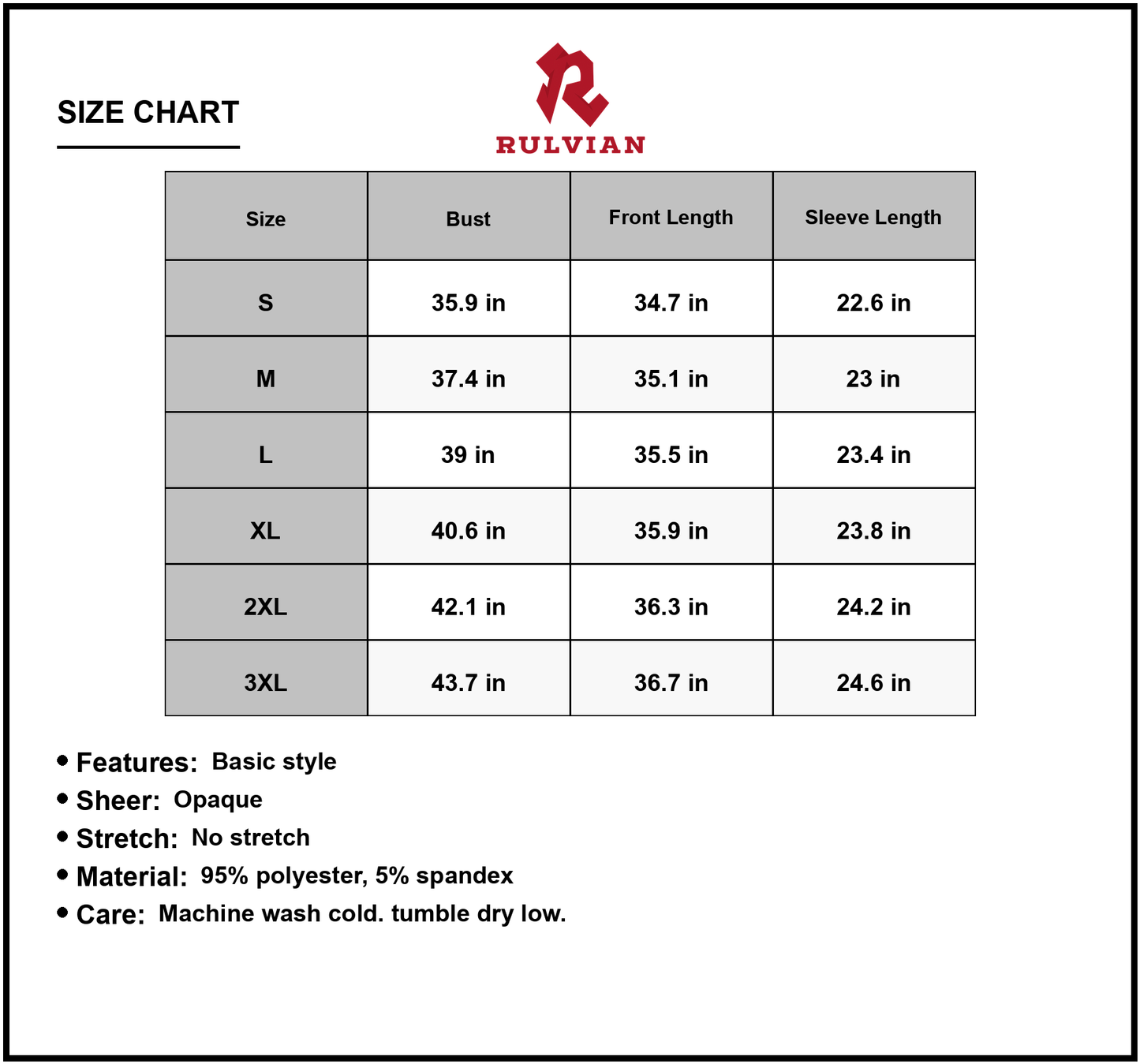 Size Chart - Women's Christmas Long Sleeve Dress For Holiday Party Featuring Ninety Five % Polyester And Five % Spandex Blend