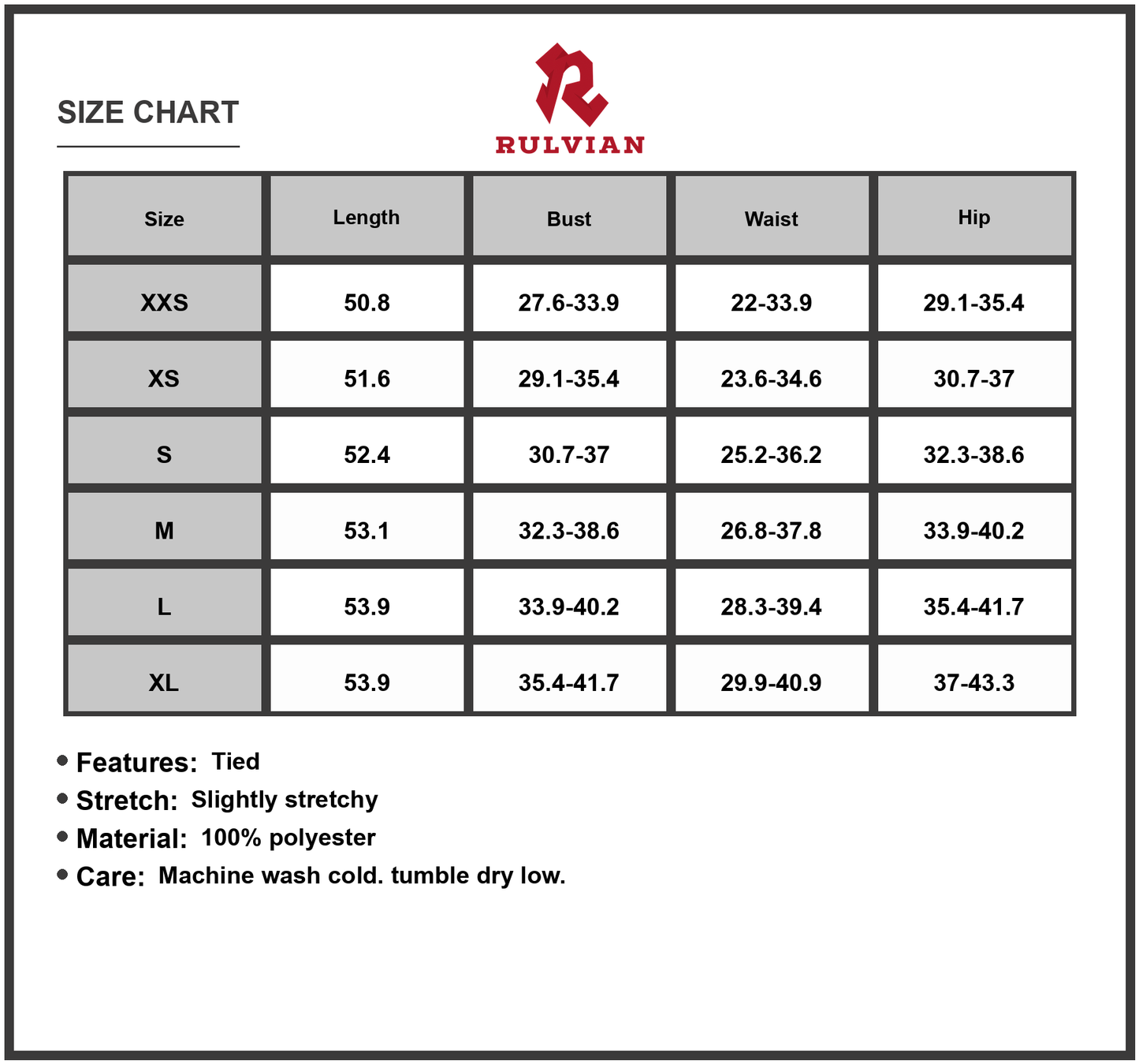 Size Chart - Women's Ruffled Floral Print Maxi Dress with Stretch Bodice and Flowing Silhouette for Day to Night Wear 100% Polyester