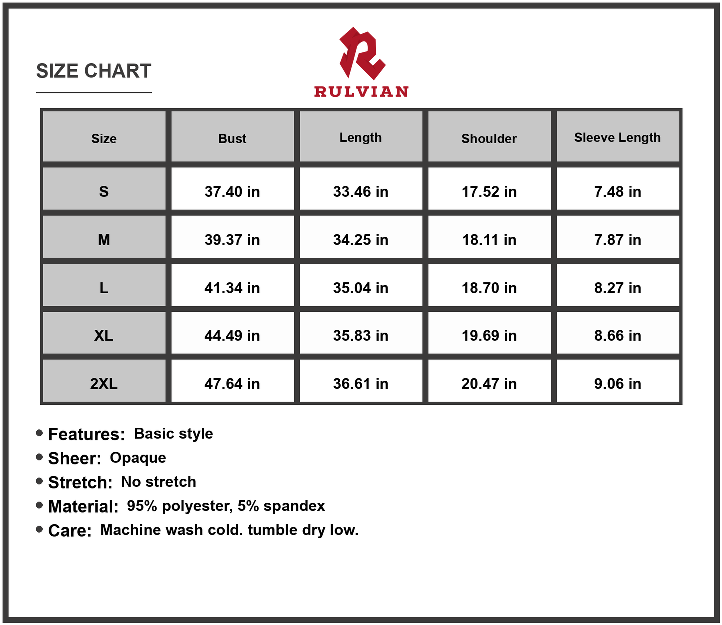 Size Chart - Women's Camouflage Round Neck Short Sleeve Dress 95% polyester 5% spandex fabric for comfortable casual wear
