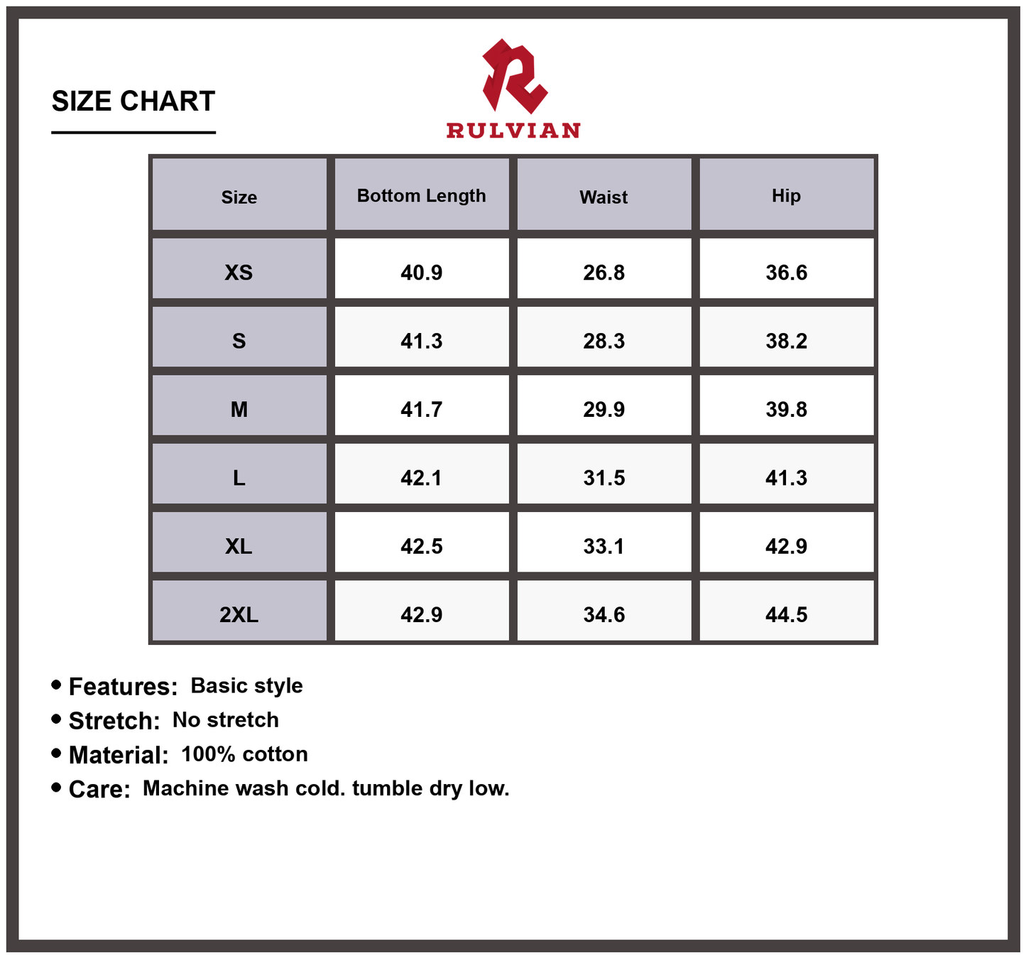 Size Chart - Men's Camouflage Jeans with Pockets Durable Rugged Outdoor Casual Workwear Regular Fit Straight Leg Tactical Apparel