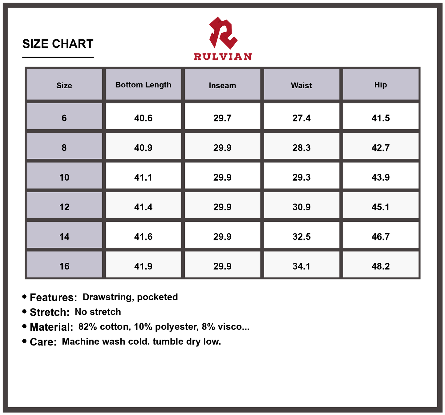 Size Chart - Women's Star Print Washed High Waist Wide Leg Jeans Drawstring Pockets Trendy Casual Fashion Denim Pants Versatile