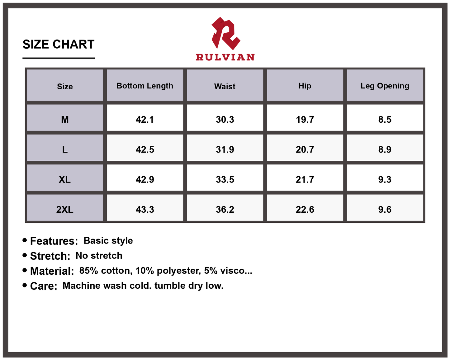 Size Chart - Men's Frayed Hem Bootcut Jeans Durable Denim Pants Classic Fit for Casual Everyday Wear Premium Quality Apparel
