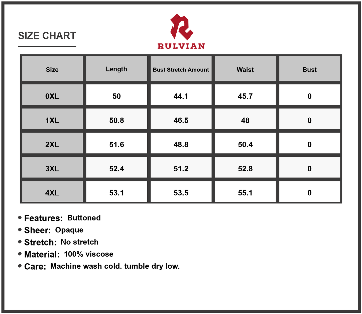Size Chart - Women's Plus Size Printed V Neck Maxi Cami Dress 100% viscose Non Stretch Comfortable Floor Length for Summer Wear
