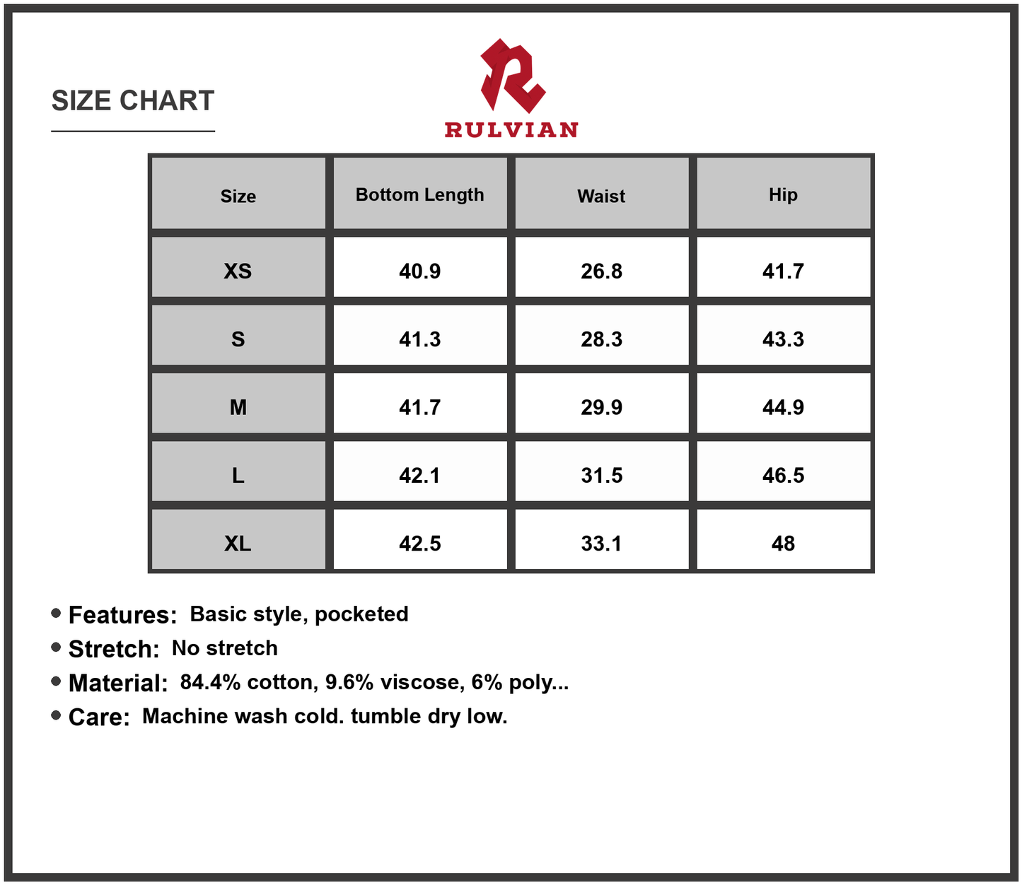 Size Chart - Mens Wide Straight Fit Jeans with Pockets Non Stretch Denim Pants for Casual Everyday Wear and Outdoor Activities