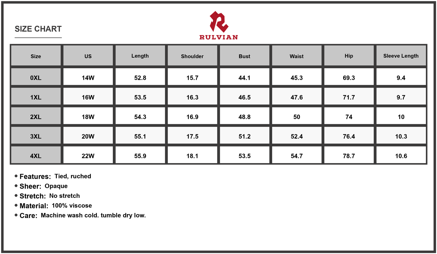 Size Chart - Women's Plus Size Floral Tie Neck Flutter Sleeve Maxi Dress 100% viscose lightweight elegant vacation wear easy care