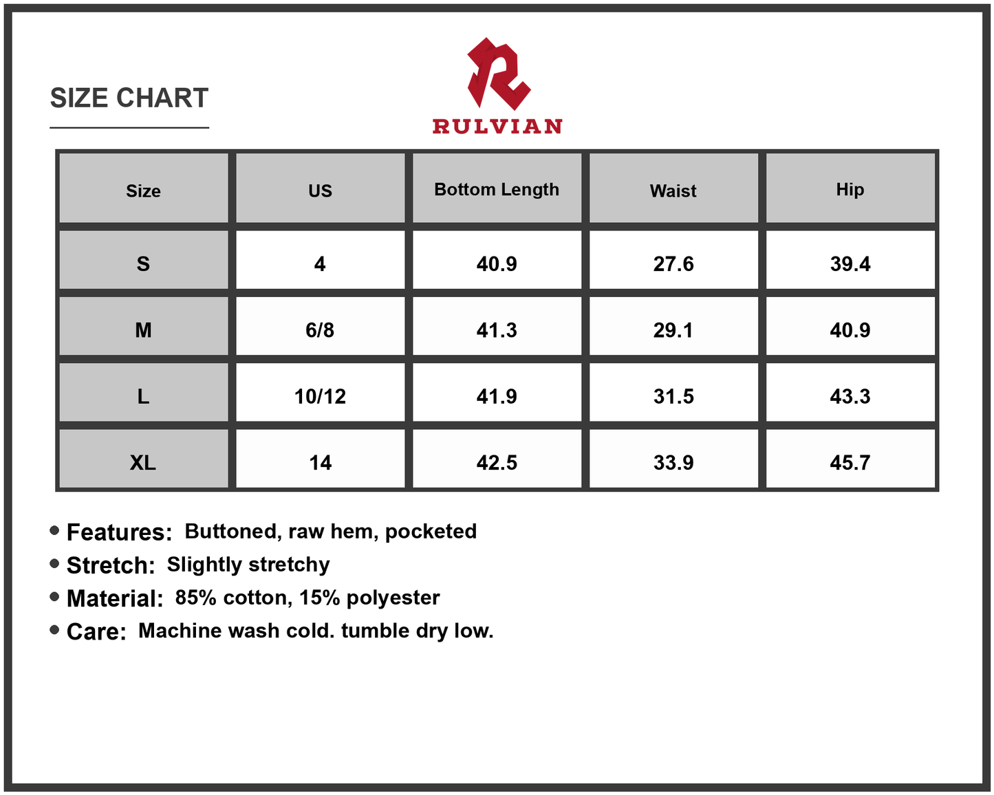 Size Chart - Bootcut Jeans with Raw Hem High Rise Waist and Front Pocket Design Stretch Denim Pants for Women Everyday Casual Wear