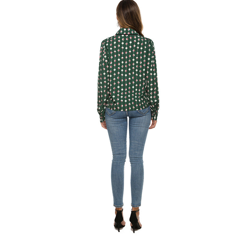 Men's Printed Long Sleeve Loose Fit Top 100% Polyester Fabric Versatile Casual Cardigan Style Everyday Wear