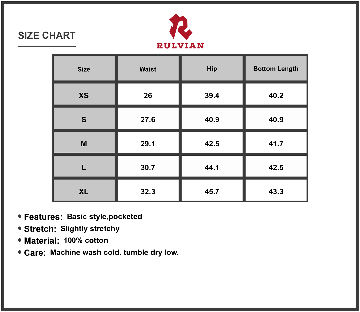 Size Chart - Men Wide Leg Jeans with Pockets Casual Relaxed Fit Versatile Everyday Trousers Denim Comfortable Durable for Daily Wear