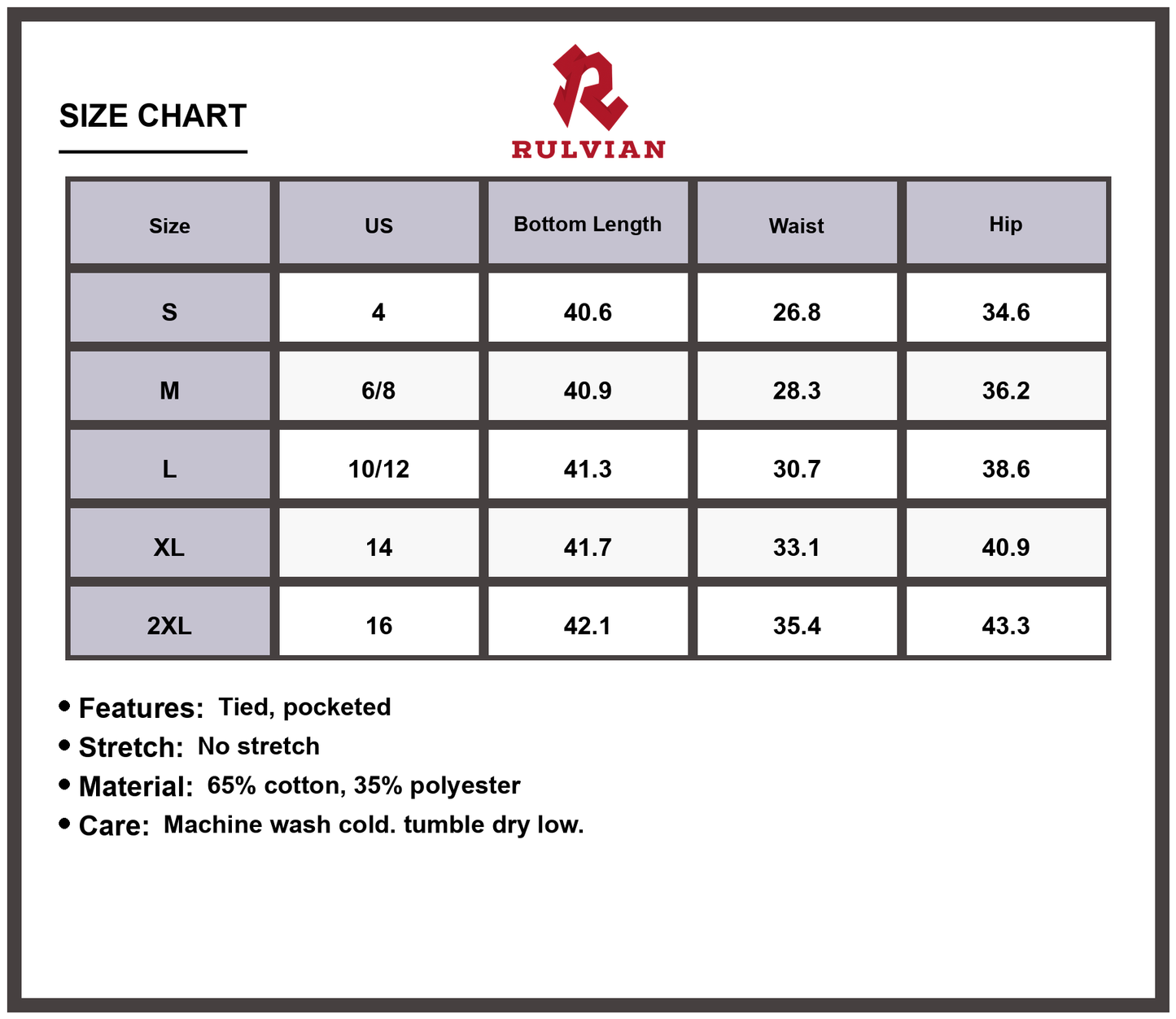 Size Chart - Women's Washed Denim Jeans with Functional Pockets Tied Waist Non Stretch Casual Everyday Fashion Pants Durable Versatile