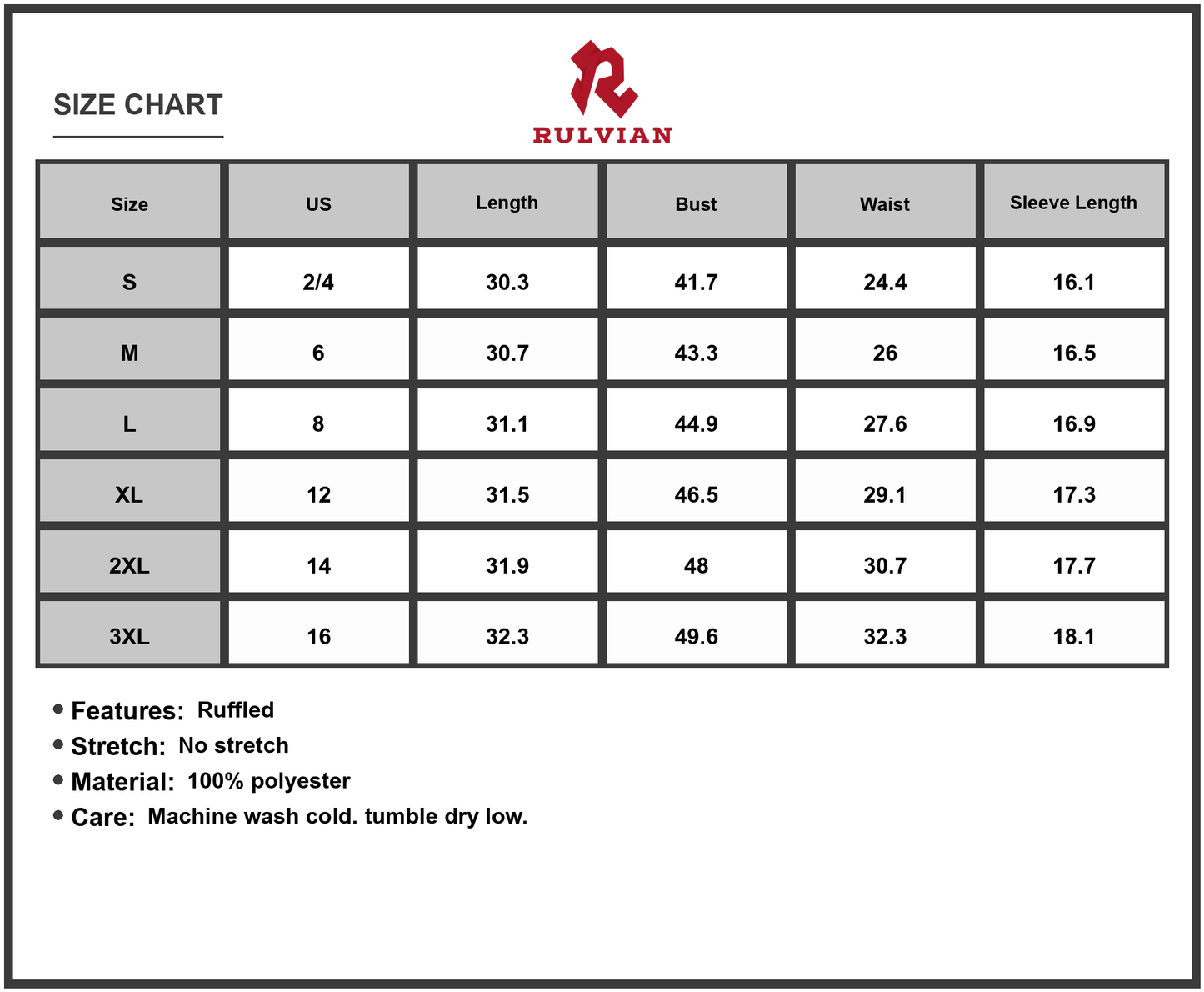 Size Chart - Women's Floral Full Size Off Shoulder Flounce Sleeve Mini Dress Plus Size 100% Polyester Fabric Classic Everyday Wear