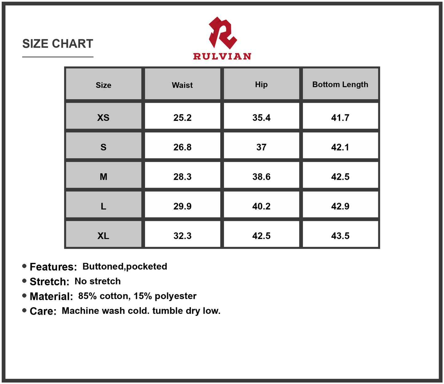 Size Chart - Womens High Waisted Wide Leg Jeans Buttoned Pockets Denim Pants For Everyday Wear Durable All Day Comfort Daily