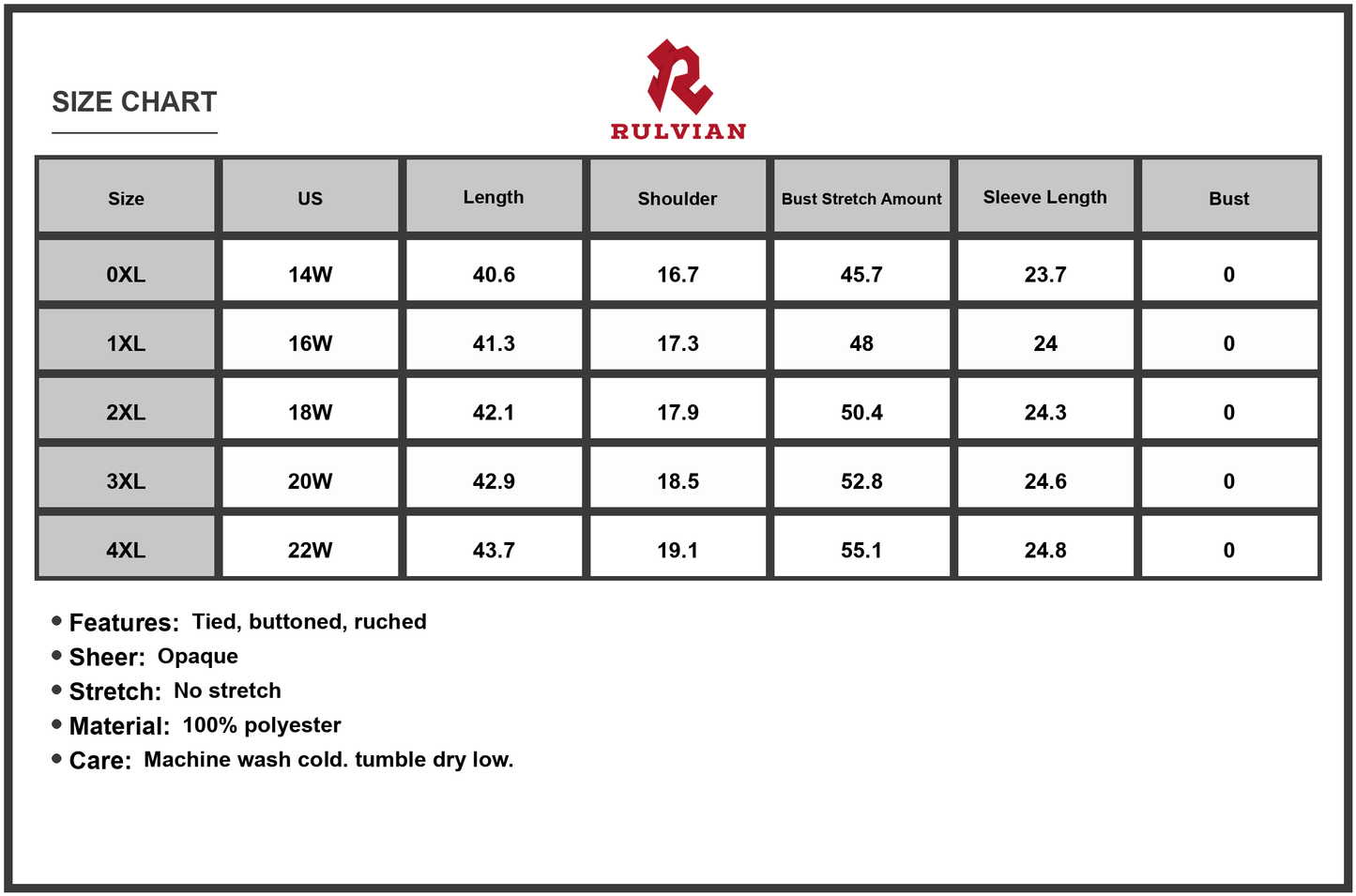 Size Chart - Women's Plus Size Tie Neck Balloon Sleeve Tiered Dress in polyester fabric percent for elegant everyday wear and chic