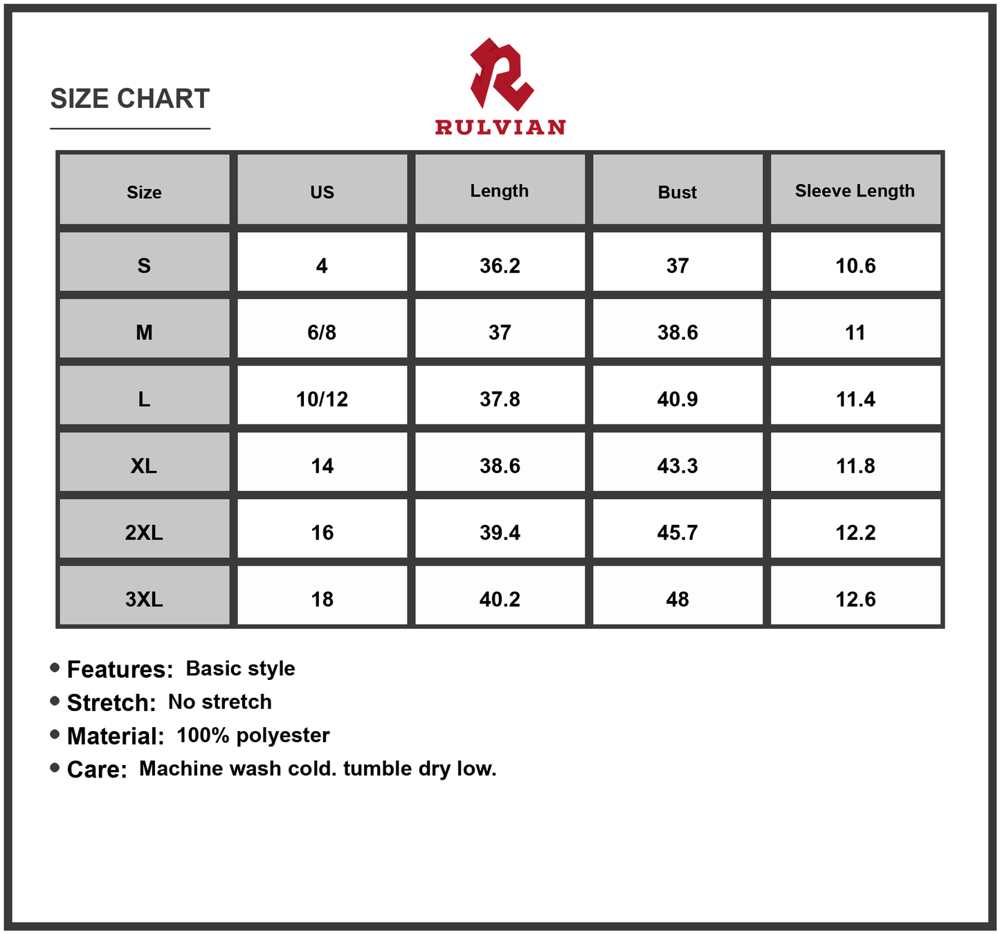 Size Chart - Women's Tassel V-Neck Short Sleeve Dress Plus Size with 100% Polyester Fabric for Elegant Everyday Wear and Easy Care