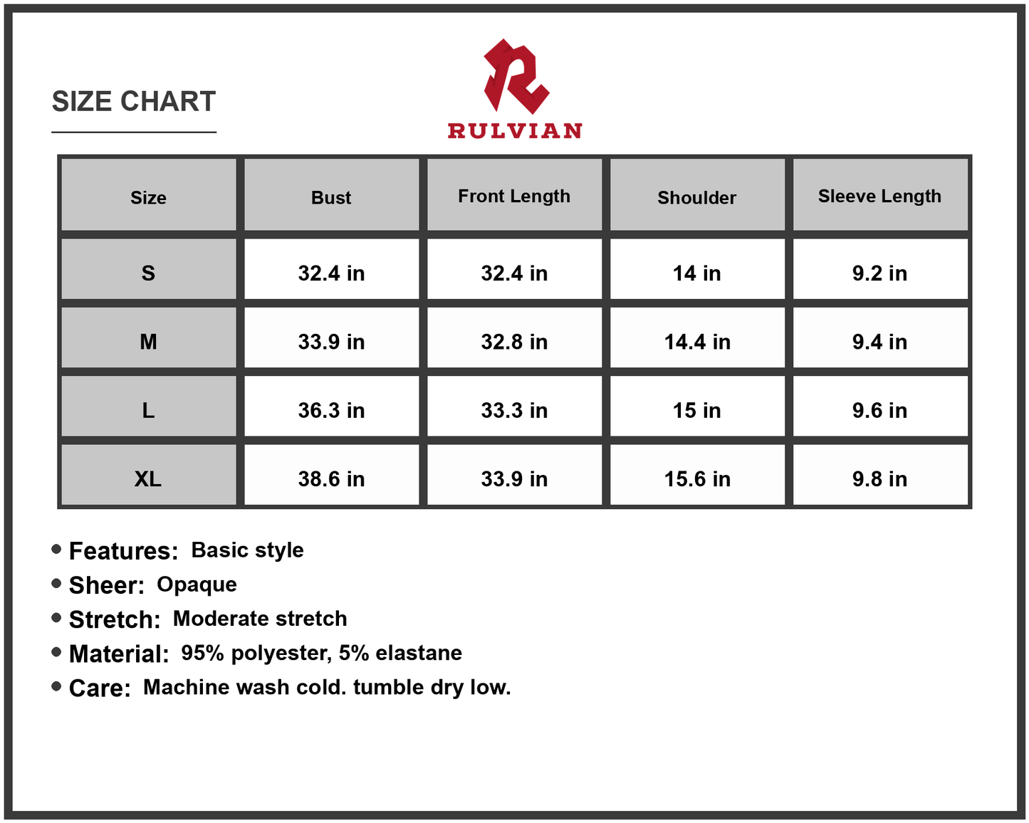 Size Chart - Women's Short Sleeve Sweetheart Neck Bodycon Dress 95% polyester 5% elastane figure flattering for evening and party