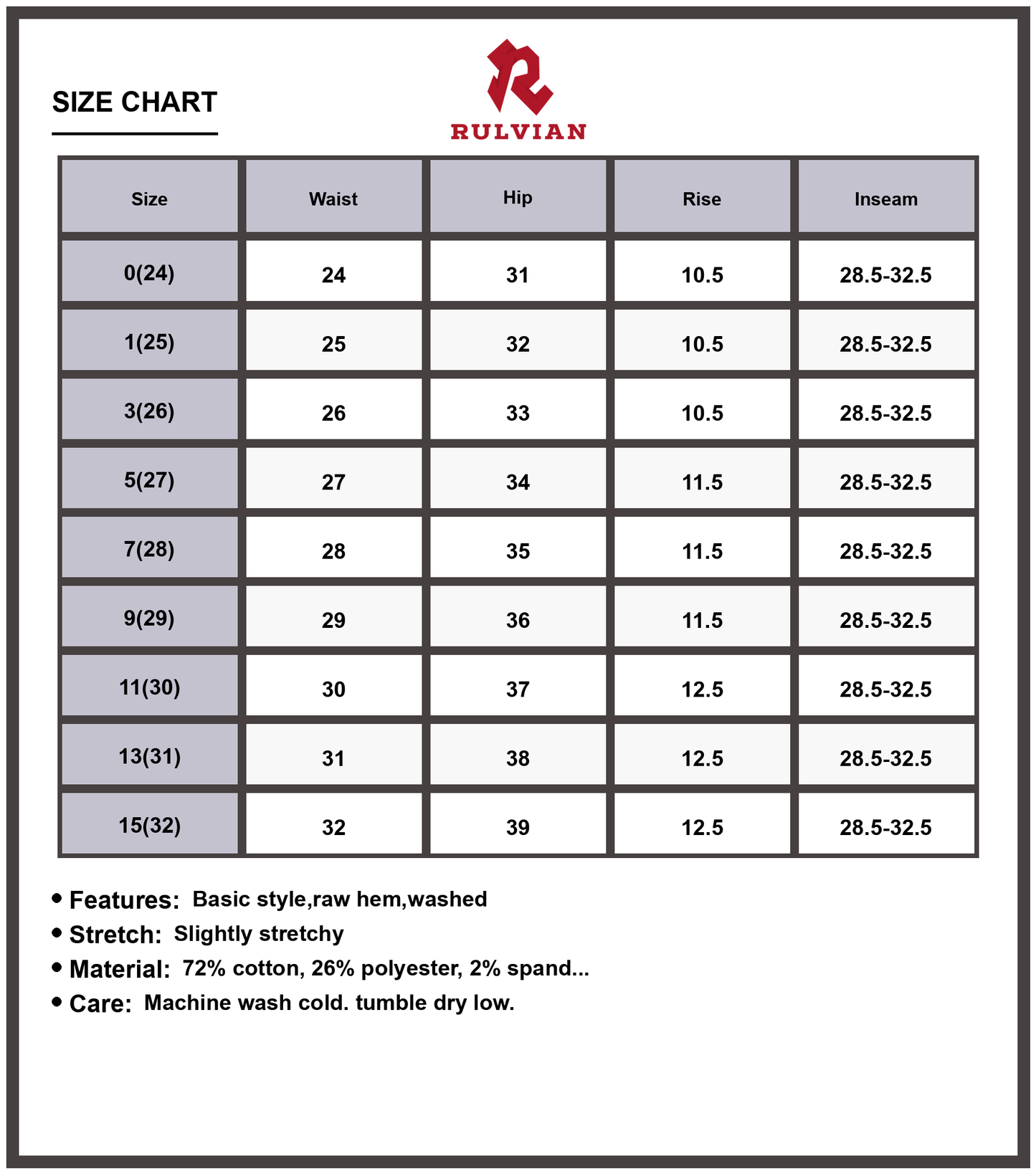 Size Chart - Women's High Rise Straight Leg Cuffed Hem Relaxed Fit Jeans Versatile Casual Everyday Washed Denim Pants for Modern Chic Look