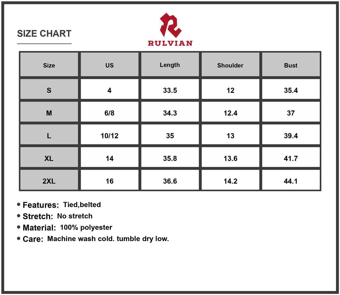Size Chart - Women's Geometric Print Sleeveless Mini Dress with Belt for Summer Events Elegant Silhouette Easy Care Fabric 60% Polyester