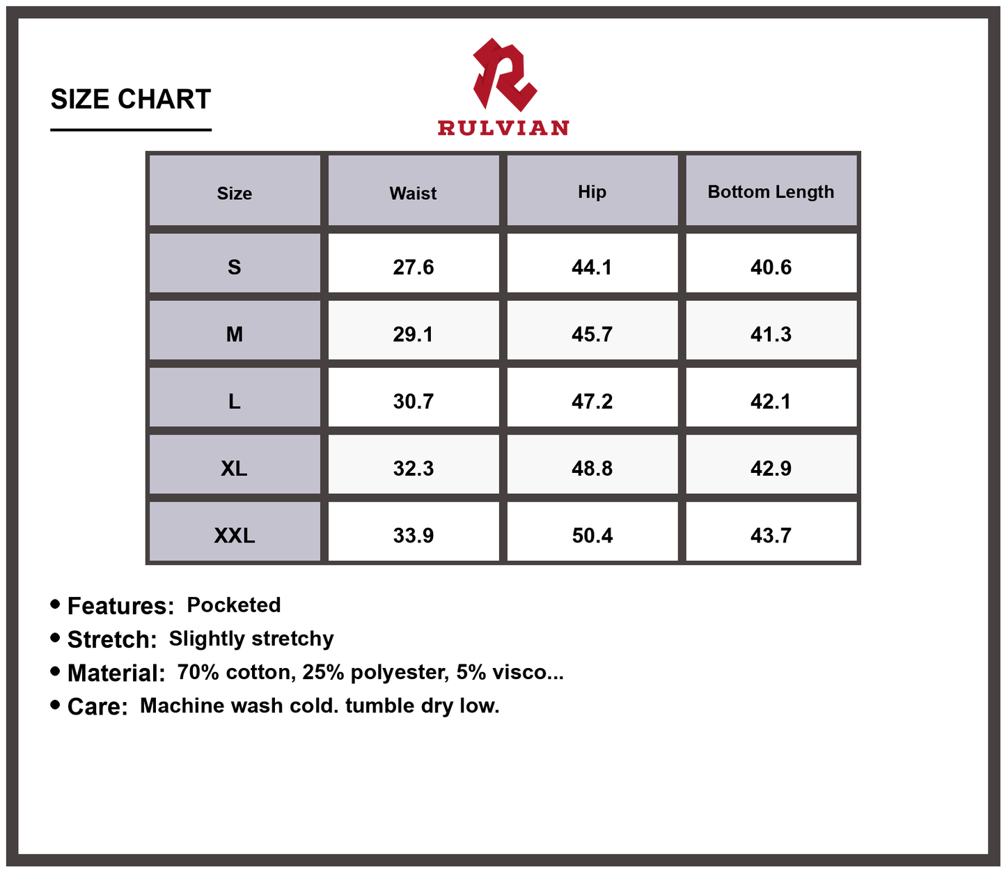 Size Chart - Men's Camouflage Cargo Jeans Wide Leg Durable Outdoor Trousers Premium Versatile Design for Hiking and Casual Wear