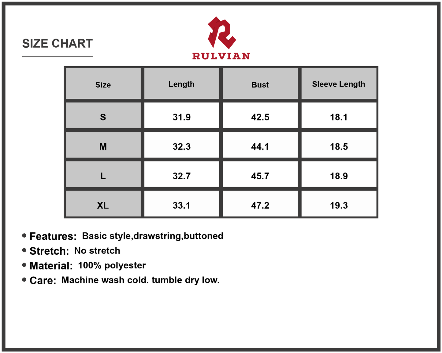 Size Chart - Women's Color Block Dress with Drawstring Waist and Button Up Front 100% Polyester Lightweight Flowy Outfit for Casual