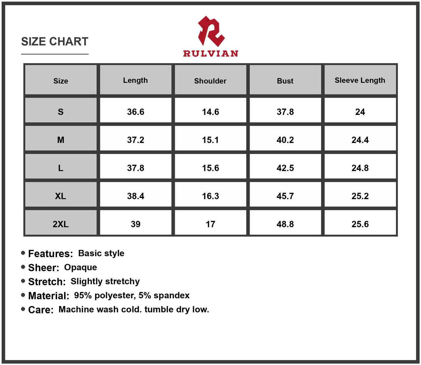 Size Chart - Women's Double Take Textured Quarter Zip Long Sleeve Dress 95% Polyester 5% Spandex Fabric for a chic weekend look