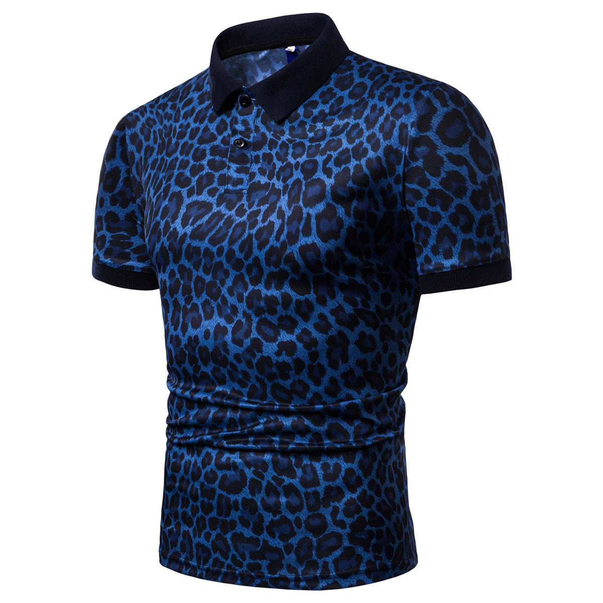 Men's Leopard Print Plus Size Slim Fit Short Sleeve Polo Shirt 100% Cotton Breathable Everyday Casual Wear