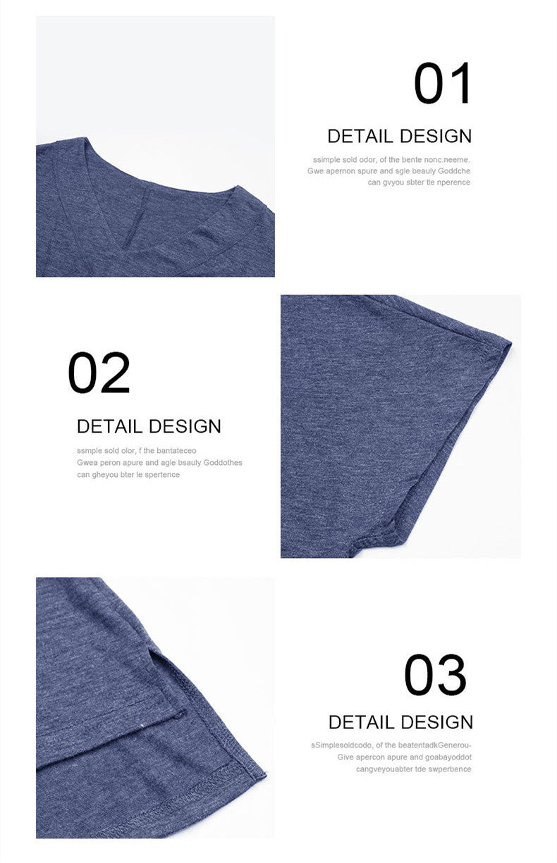 Men's Short Sleeve Casual T Shirt Solid Blue Loose Fit 100% Polyester Main Fabric 100% Polyester Lining