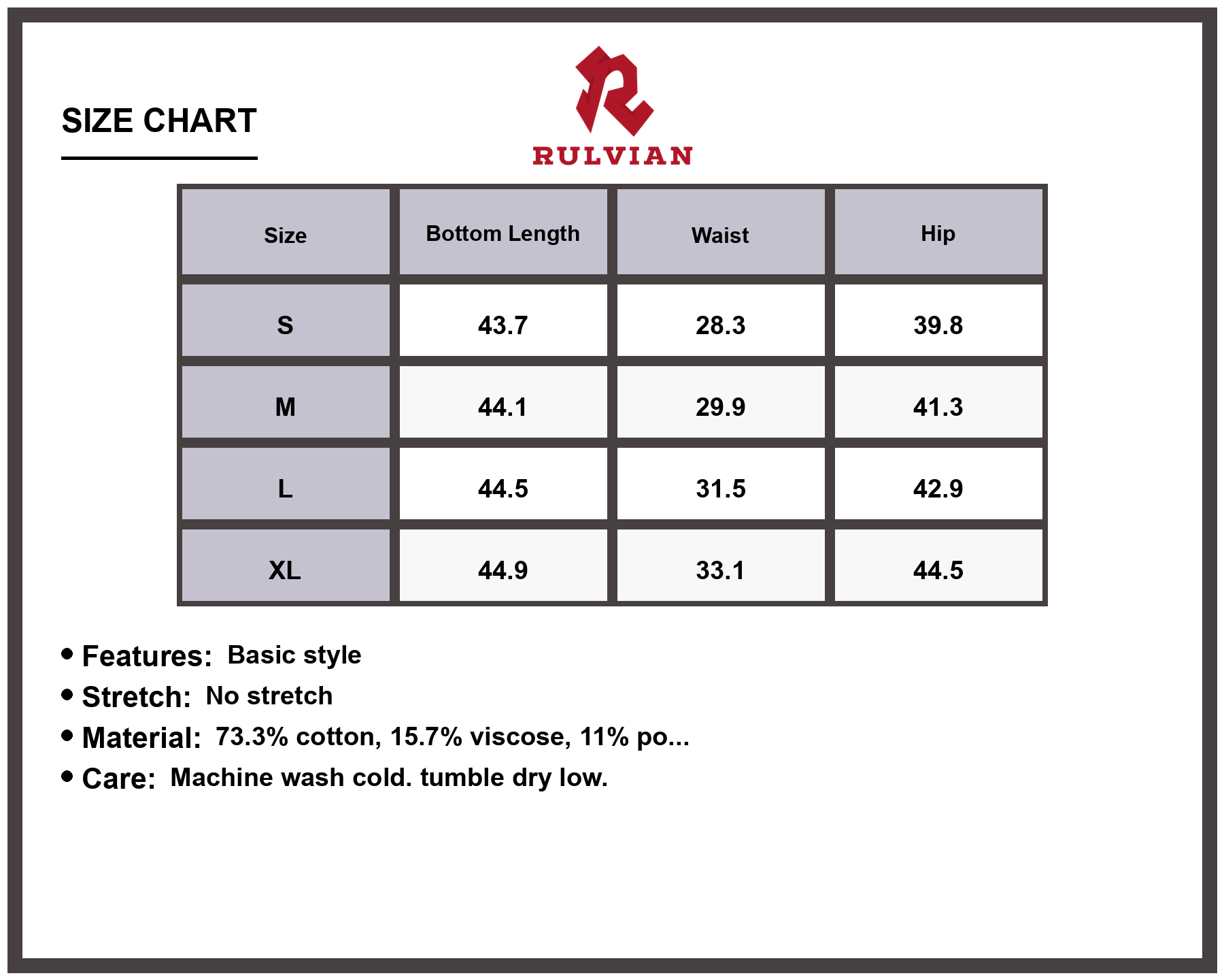 Size Chart - Women's Wide Leg Jeans with Pockets Non Stretch Denim High Waisted Casual Everyday Versatile Classic Fit Durable Premium Quality