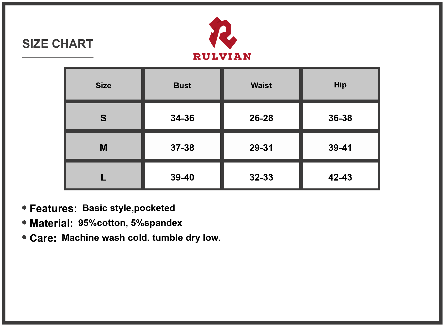 Size Chart - Women's Cami Mini Dress with Built in Romper Liner Pocketed Lightweight Summer Dress Everyday 95% Cotton 5% Spandex