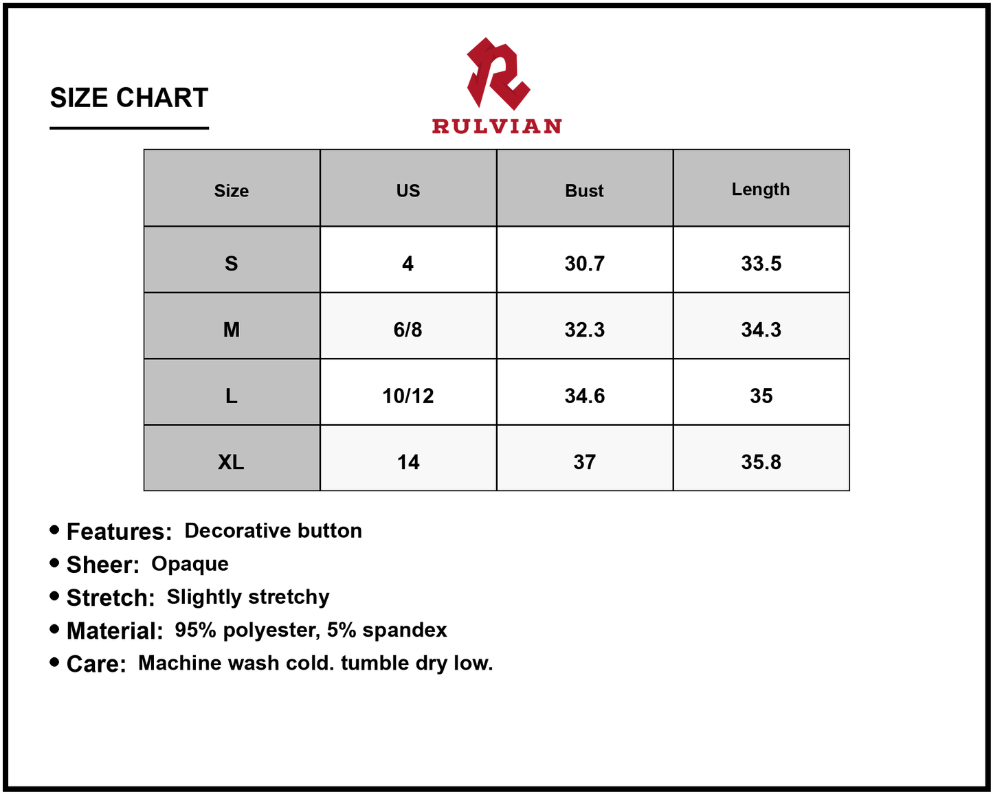 Size Chart - Women's Scoop Neck Wide Strap Mini Tank Dress 95% polyester 5% spandex Lightweight Breathable Simple Everyday Wear