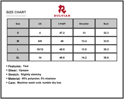 Size Chart - Women's tied flower printed sleeveless dress lightweight breathable fabric with stretch not lined for casual wear