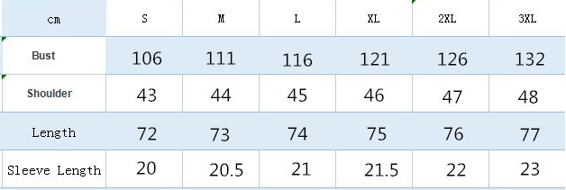 Size Chart - European And American Speed New POLO Zipper Stripe Men's T-shirt