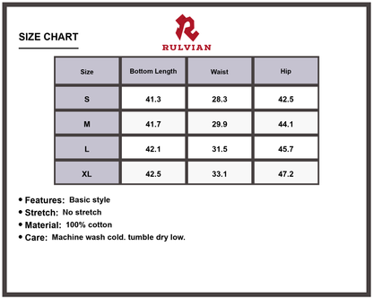 Size Chart - Men's Baggy Jeans Loose Fit Denim Pants with Utility Pockets Durable Versatile Casual Everyday Streetwear Apparel Relaxed Fit