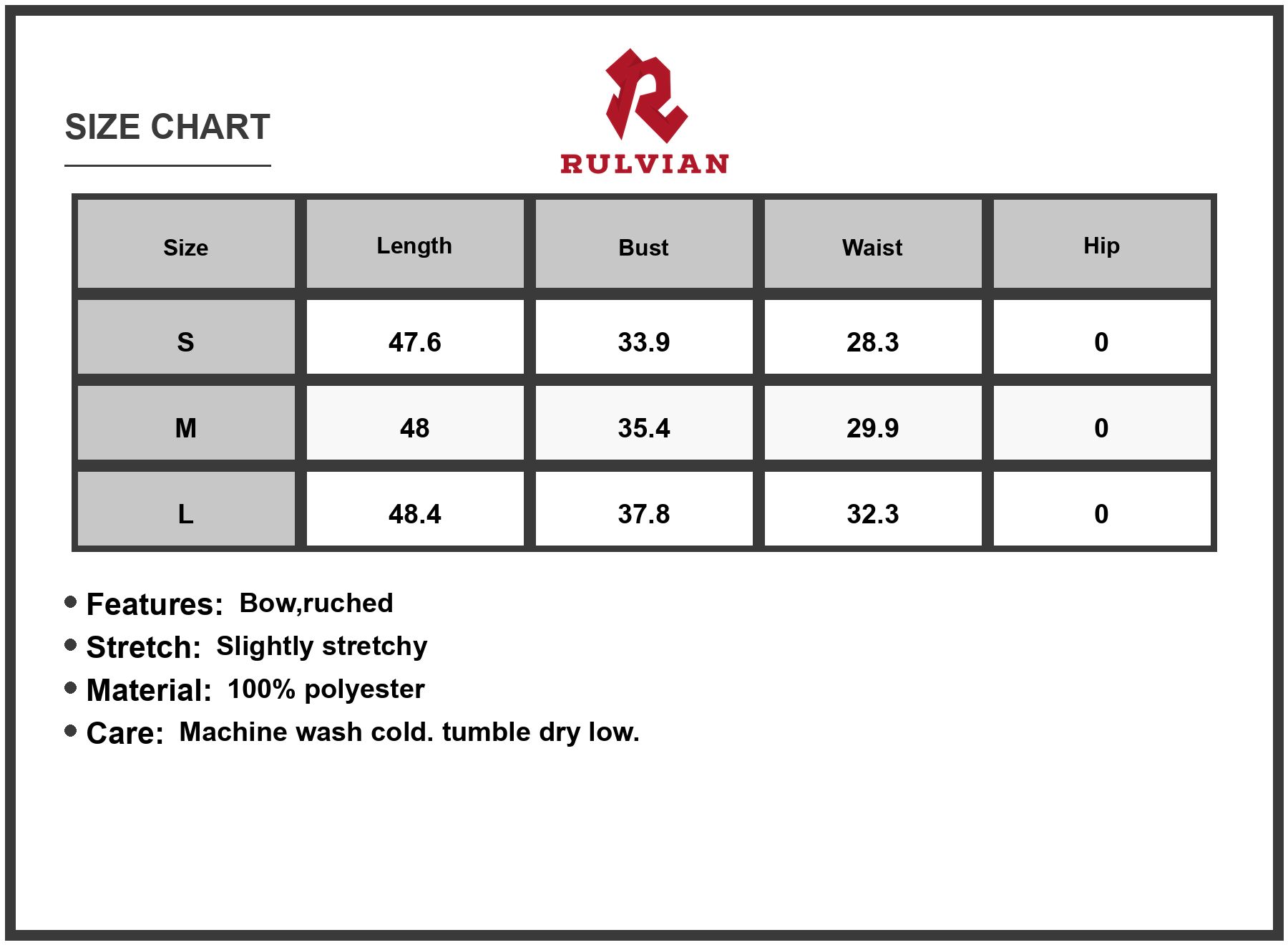 Size Chart - Women's Bow Detail Midi Cami Dress with Ruched Stretch 100% Polyester Fabric for Everyday Elegant Wear for day to night
