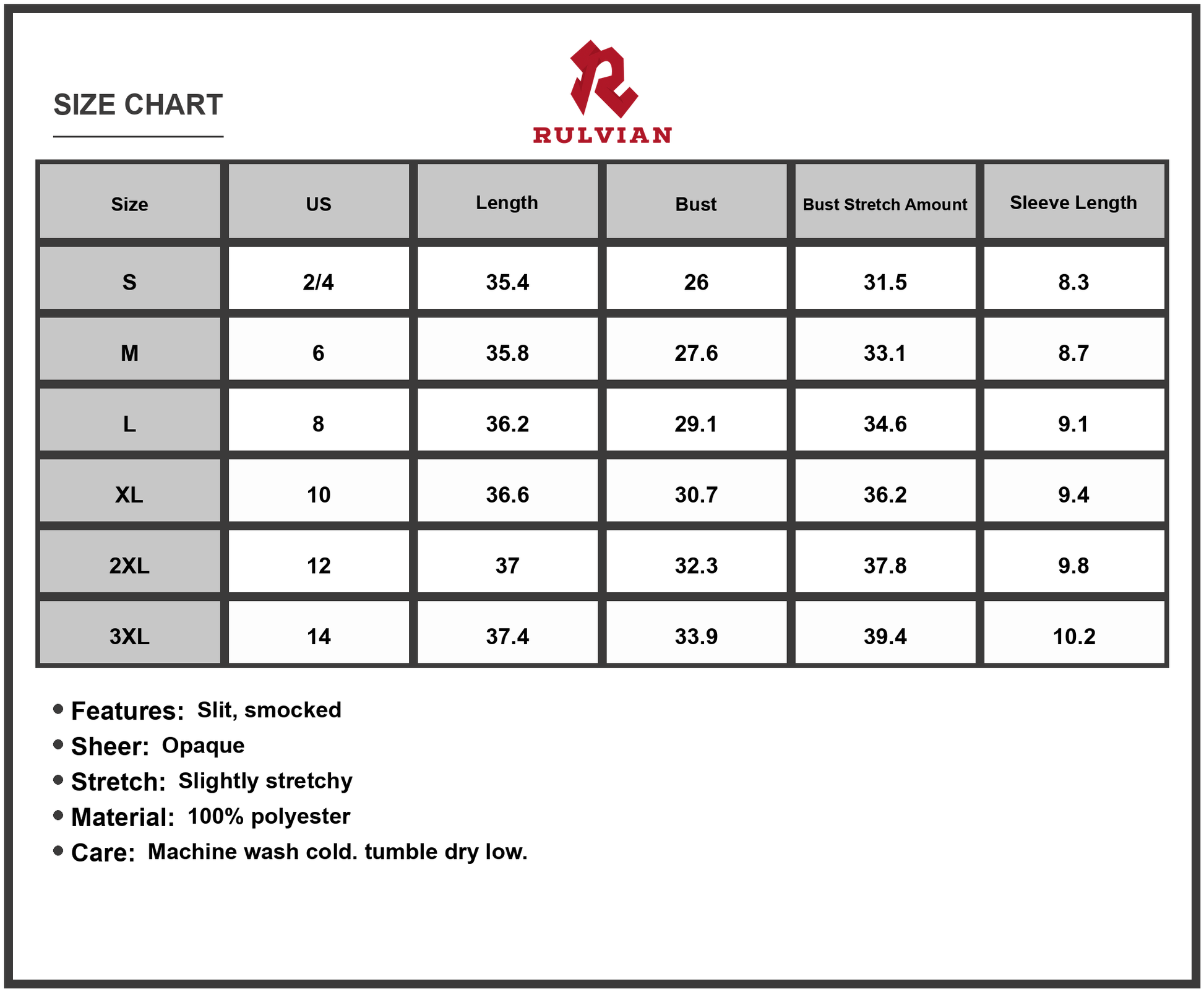 Size Chart - Women's Midi Dress with Slit Plaid Short Sleeve Versatile Everyday Wear Lightweight Easy Care 100% Polyester