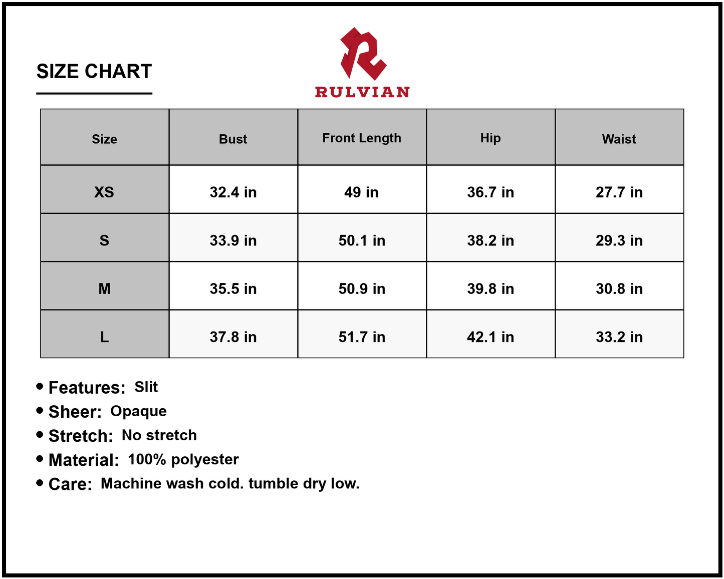 Size Chart - Women's Shiny Floral Print Sleeveless Square Neck Slit Midi Dress 100% Polyester Party Evening Wear Elegant Cocktail