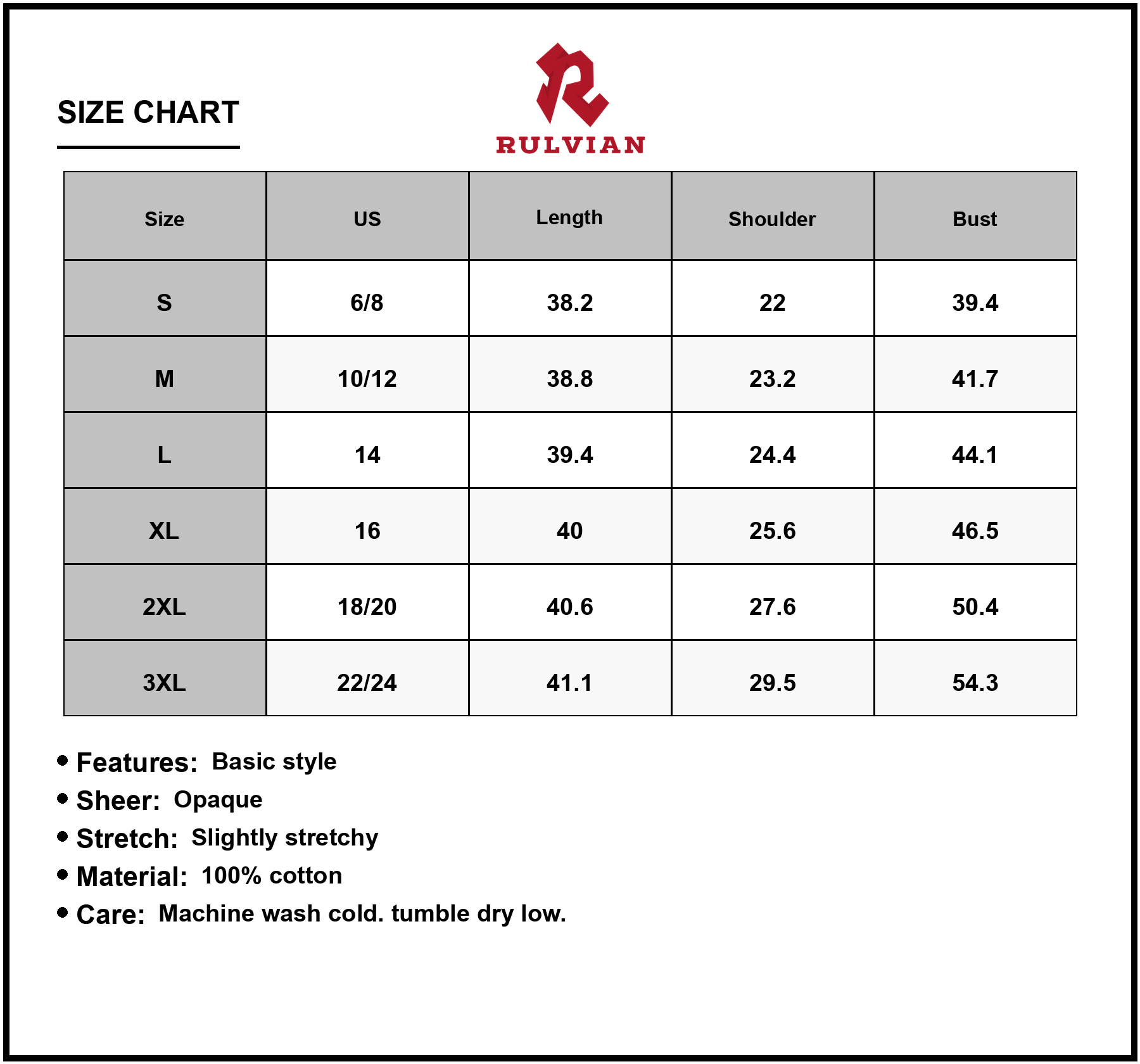 Size Chart - Women's Double Take Full Size Texture Button Up Dress with Ruffle Hem and Cotton % Everyday Wear Casual Chic Versatile
