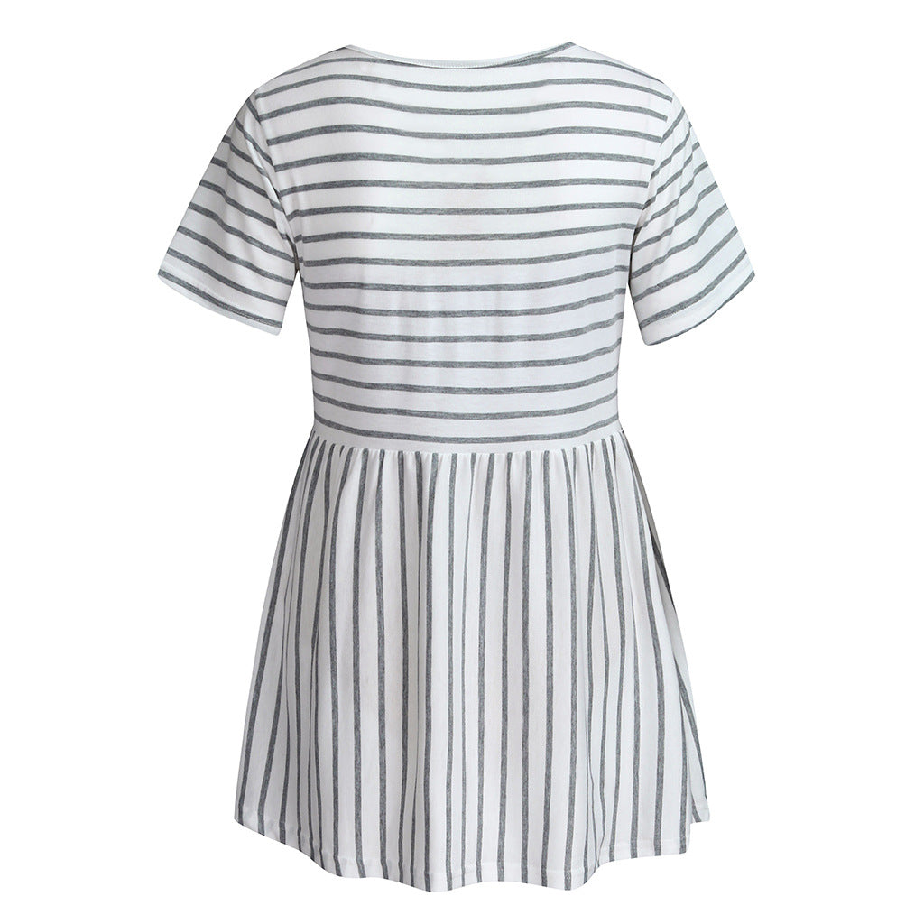 Men's Striped Stitching T Shirt 100% Cotton Breathable Fabric Soft Durable Everyday Casual Comfortable Wear