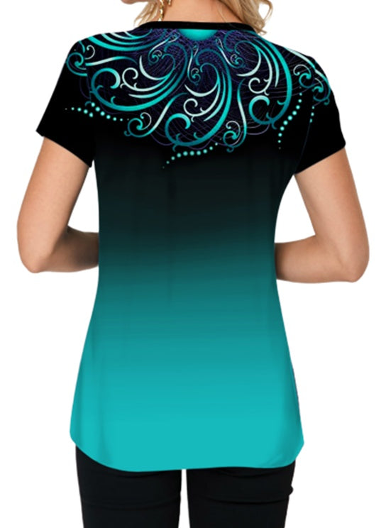 Men's Round Neck Short Sleeve Button Loose Shirt Featuring 50% Polyester Fabric For Everyday Casual Comfort