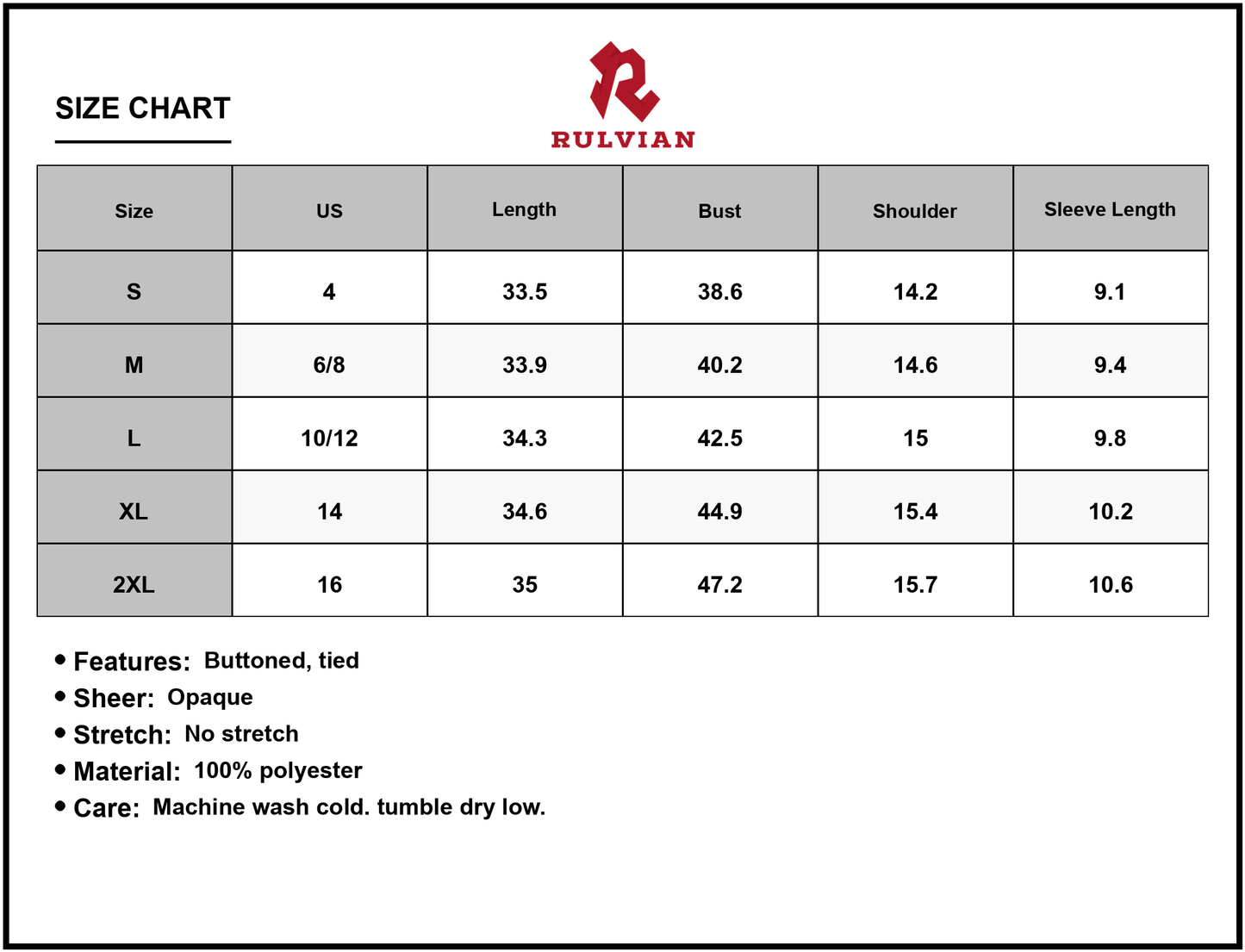 Size Chart - Women's Short Sleeve Tie Waist Mini Dress 100% Polyester Fabric For Comfort And Day To Night Style Everyday Look