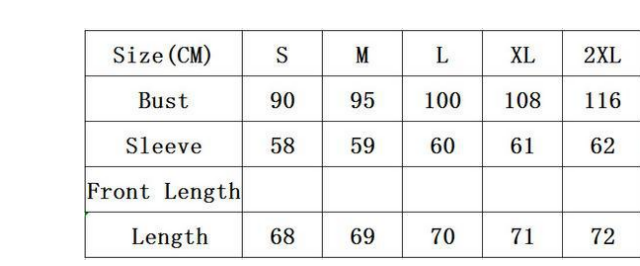 Size Chart - Striped Pocket Long-sleeved Casual Loose Top