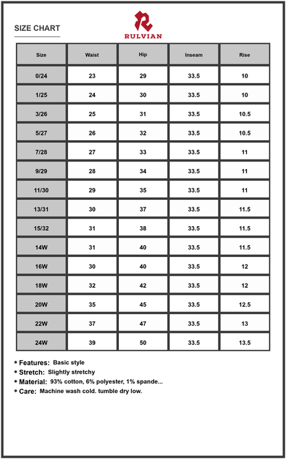 Size Chart - Women High Rise Flare Jeans Plus Size Denim Pants With Functional Pockets Trendy Versatile Flattering Retro Look Durable