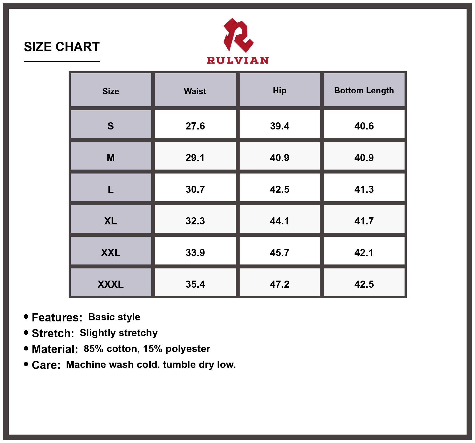 Size Chart - Men's Leopard Print Wide Leg Jeans Plus Size Stretchy Premium Quality Durable Denim Pants for Casual Everyday Fashionable Wear