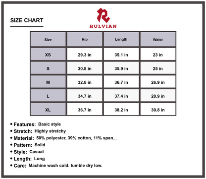 Size Chart - Women's High Waist Cropped Jeans Highly Stretchy Solid Color Premium Durable Casual Everyday Fashion Versatile Modern